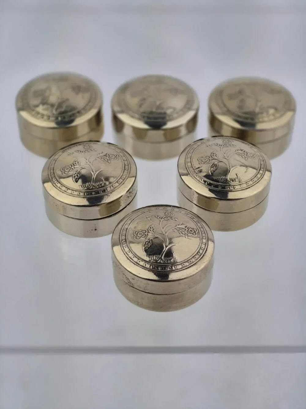 Vintage Brass Thailand Pill Box vintage silver